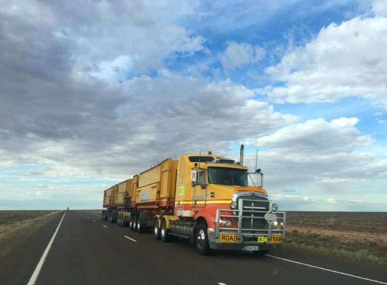 tractor trailer truck on the road