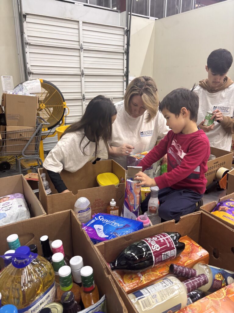 packing boxes for food pantry