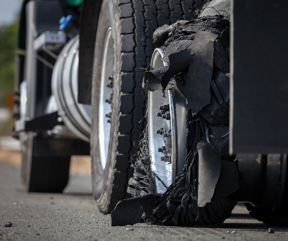 blown out tire